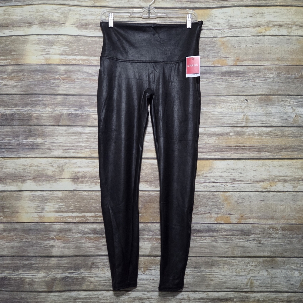 NWT Spanx Faux Leather Pull On Leggings Pants Size XL